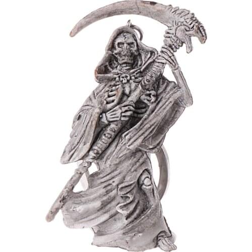 Fashion Creative Purse Bag Rubber Devils Skeleton Sickle KeyChain Keyring Gift