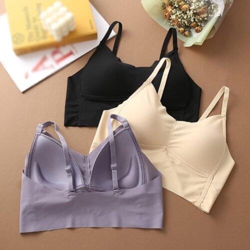 Ice Silk Soft And Thin Bra Without Steel Ring Adjustable Shoulder Strap Soft Comfortable Sleep Yoga Underwear