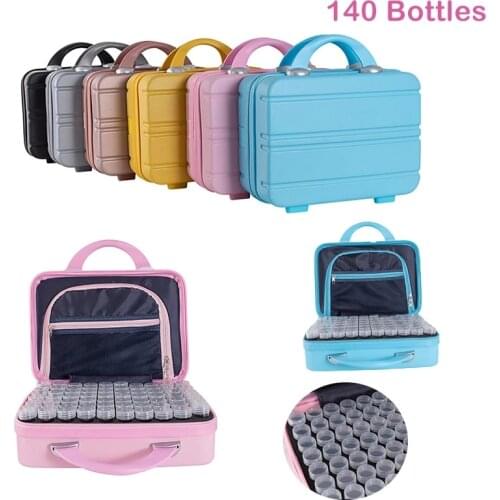 New 140 Bottles Round Diamond Painting Cross Stitch Accessories Tool Box Container Diamond Storage Bag Case Embroidery Mosaic