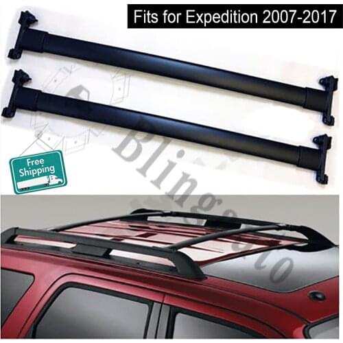 2Pcs front rear aluminium cross bar crossbar fits for -Ford Expedition 2007-2017 carrier cargo racks rails