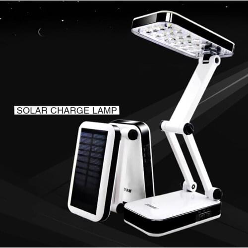 Portable Solar Desk Lamps AC220 rechargeable foldable led Table Lamp Adjustable 24 LED Reading light Outdoor Camping lighting