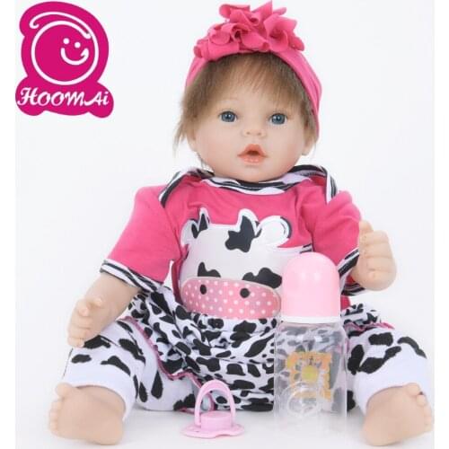18 Inch Lifelike Bebe Reborn Dolls 45CM Cute Cloth body Silicone Handmade Baby Toy Doll For Kid Birthday Gift Early Education