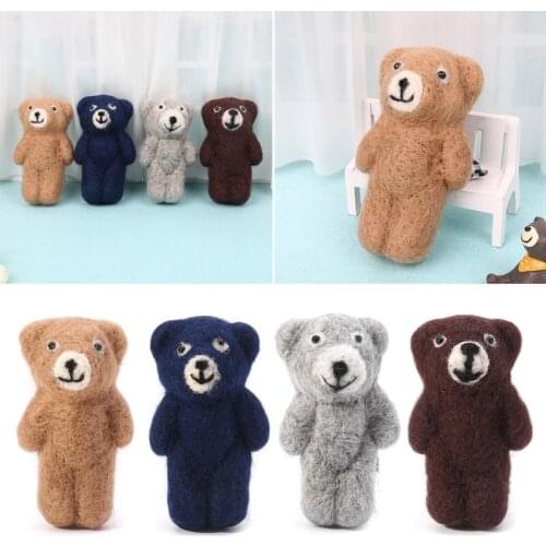 Newborn Photography Props Accessories Felt Knit Teddy Bear Infant Handmade Toy