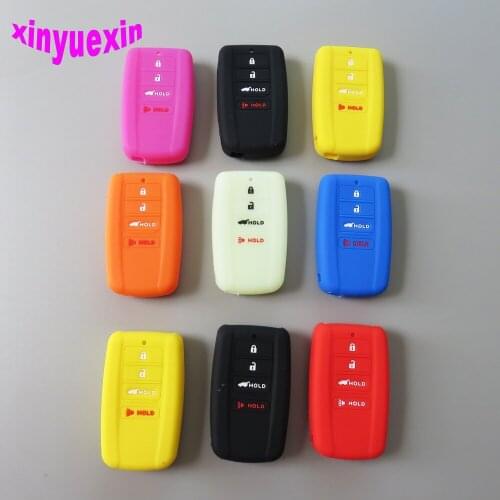 Xinyuexin Silicone Car Key Cover FOB Case For Acura ILX TLX RLX RDX MDX TS Remote Key Car-stying With 4 Buttons Case Cover