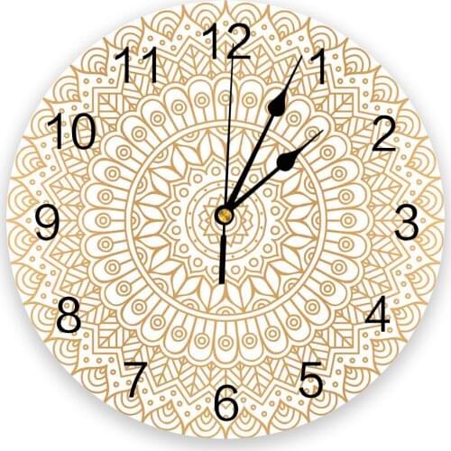 Modern Wall Clock Mandala Pattern PVC Wall Clock Home Decor Bedroom Silent Oclock Watch Wall for Living Room
