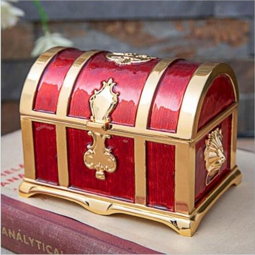 Europe style medium metal jewelry storage box cotton holders makeup organizer smalljewerly box for gilrs girft Z170