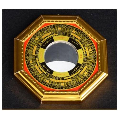 Old man gift Open light alloy eight trigram mirror concave feng shui mirror open fortune display mirror retro decoration