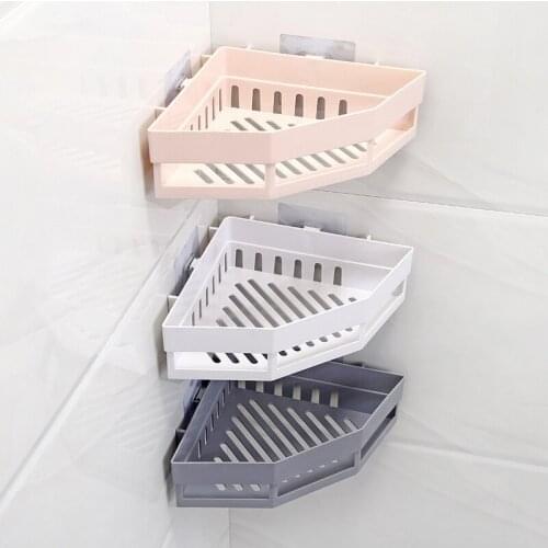 Bathroom Storage Rack Corner Shower Shelf Toiletries Towel Shower Gel Storage Basket Save Space Storage Tool 3 Colors