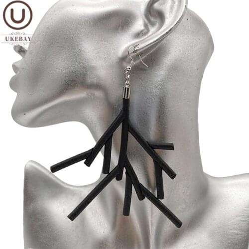 UKEBAY New Tree Shape Drop Earrings Gothic Jewelry For Women Rubber Earrings Big Accessories Designer Handmade Earring Wholesale