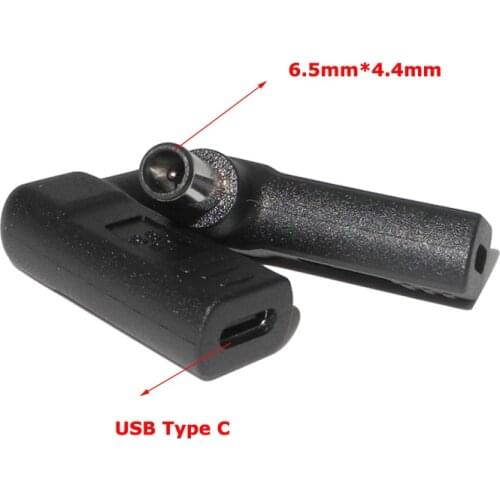 USB Type C Converter to 6.5*4.4mm Laptop Adapter Connector Dc Plug Jack Laptop Charger Power Supply for Sony Vaio for Lg