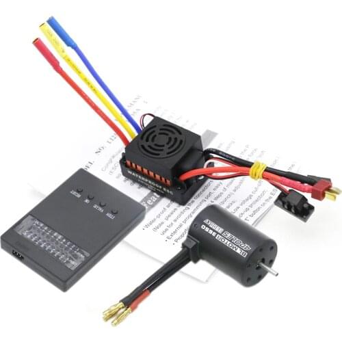 Waterproof 3650 3900KV RC Brushless Motor&60A ESC&Programmer Card For 1/10 RC Car Truck Buggy 4WD Clawer DIY Toys