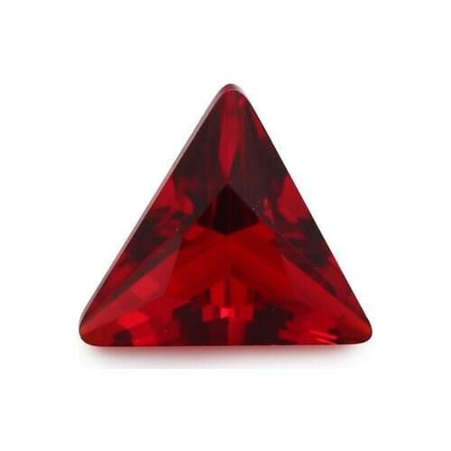 100pcs 3x3~10x10mm Triangle Shape Loose Stone Rose Red Color Glass Synthetic Gems For Jewelry DIY Stone