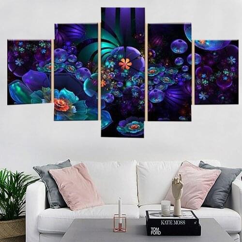 5 Pieces Wall Art Canvas Painting Nature Scenery Poster Beautiful Flowers Modern Home Decoration Living Room Wall Painting
