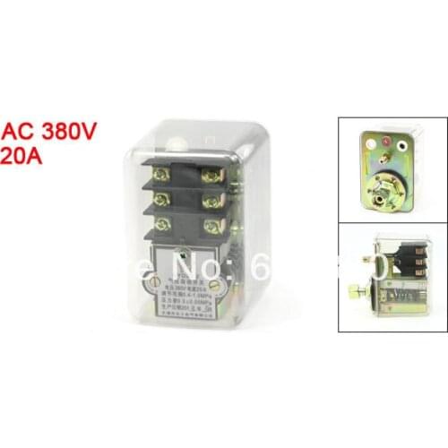 AC 380V 20A 0.4-1.0 MPa 58-175 PSI G 3/8" One 1 Ports Air Compressor Pressure Switch Valve