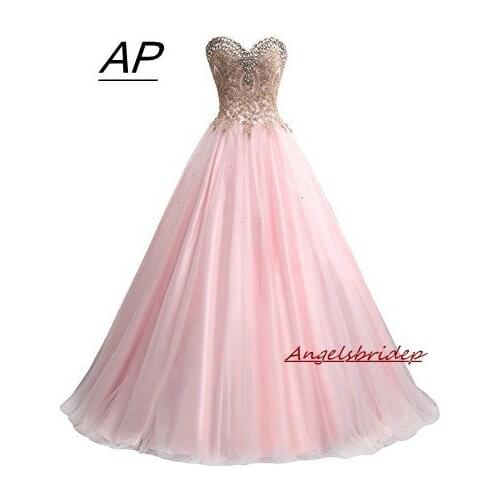 ANGELSBRIDEP Quinceanera Dress 2021 Fashion Embroidery Vestido 15 Anos Floor-Length Sweet 16 Debutante Gowns With Luxury Crystal