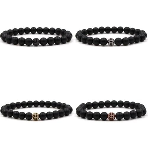 Natural stone beads bracelets for men women handmade diy mens bracelet inlaid zircon Bracelets Bangles dropshipping