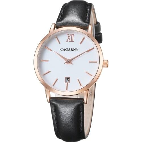 Cagarny Brand Fashion Minimalist Japan Movt Quartz Watch Female Leather Strap Clock Women Watches Analog Waterproof Wristwatch