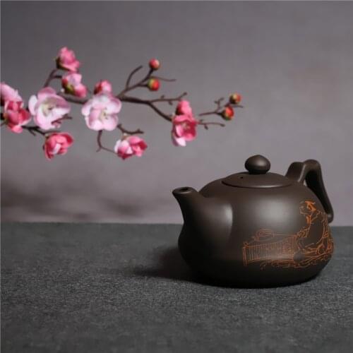 Purple Clay Handmade Teapot Traditional Chinese Tea Set Portable Travel Tea Pot Ceramic Retro Kung Fu Kettle Drinkware