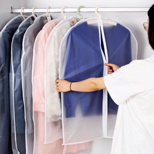 Clothes Storage Bag Suit Coat Clothes Dust Cover Hanging Bag Dustproof Waterproof Wardrobe Hanging Clothes Pouch Case Organizer