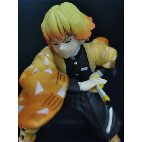 Demon Slayer Figure toys Agatsuma Zenitsu 12cm fighting Furnishing articles model