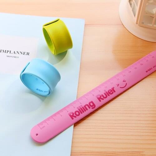 Childrens Folding Ruler Pupils straight Ruler Colour Soft Ruler Hand Ring Ruler
