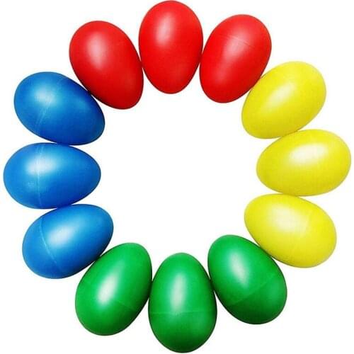 New 12pcs Plastic Egg Shakers Set with 4 Different Colors,Percussion Musical Egg Maracas Child Kids Toys