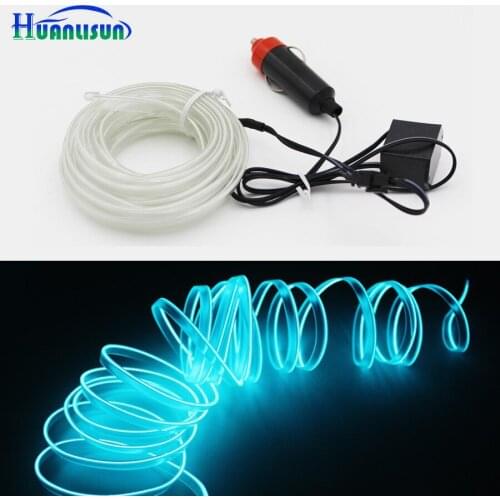 HUANLISUN 1meters EL cold light Wire Flexible Neon Light clamping-edge +drive controller LED decorative interior refit
