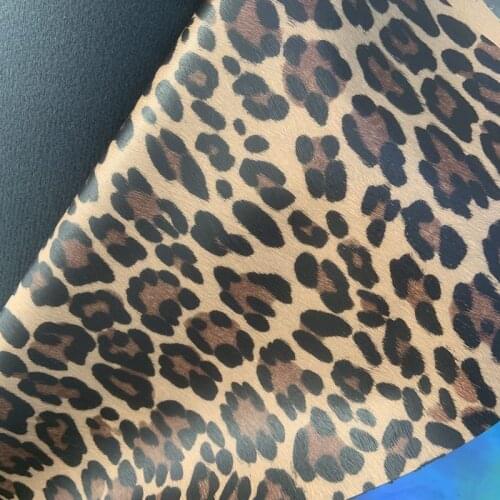Synthetic PVC printed Leopard skin leather material sale by yard faux leather sheets 91CM*137CM