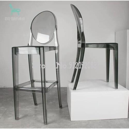 Creative backrest design crystal PC chair devil ghost chair European transparent bar chair fashion dining chair makeup chair