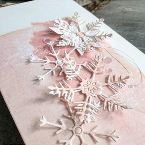 Mmao Crafts Metal Steel Cutting Dies 6Pcs Snowflake decoration Stencil For DIY Scrapbooking Paper/photo Cards Embossing Dies