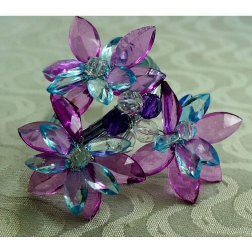 Multi color acrylic beaded napkin ring, napkin holder