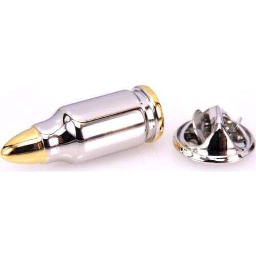 Mens Brooch Scarf Hat Accessories Gold Silver Bullet Clip Neckpin Badge Pin Woman Wedding Couple High Quality Jewelry Gifts