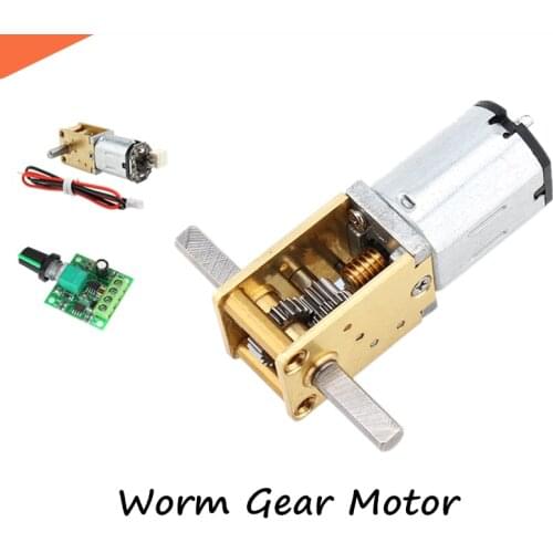 N20VA Turbine Worm DC Gear Motor 3V 6V 12V Dual shaft GOOD For Smart Car PTZ Robot DIY