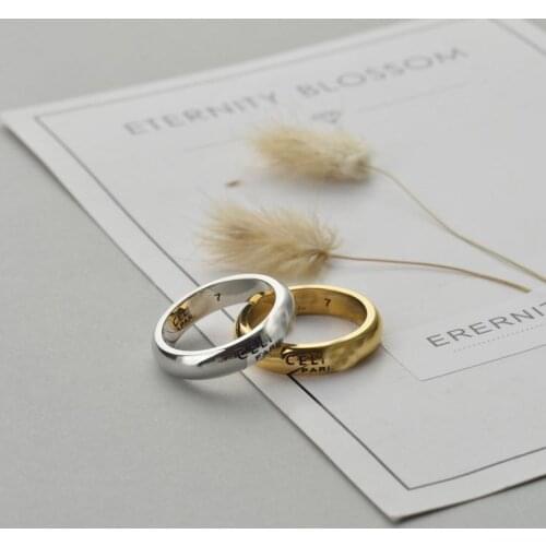 Wedding Ring Simple Style Plain For Bride Gift Finger Ring Vacuum Plated 24K Gold Fadeless Jewelry Hot Sale Korean Fashion Ring