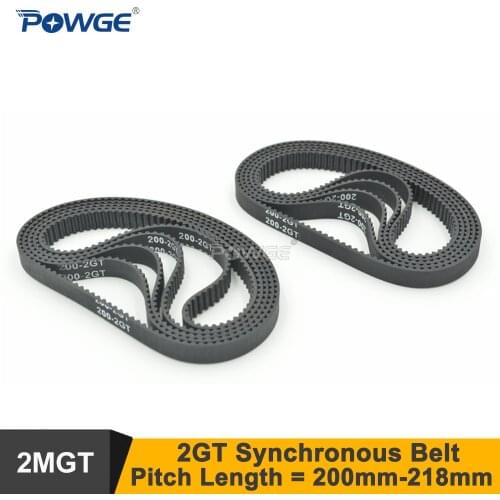 POWGE 200 GT2 Timing Belt Width=6/9mm Length=200mmTeeth=100 2GT Closed-Loop Synchronous Belt 200-GT2 200-2GT