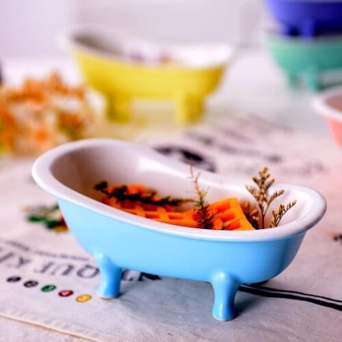 Ins explosions colorful ceramic bowls bathtub bowls baking bowls utensils theme restaurant dessert bowls