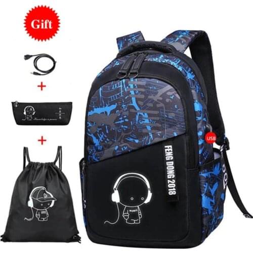 New hot boys school bags waterproof large backpack school for teenagers bagpack high school book bags primary children bookbags