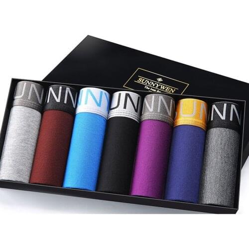 7pcs/Lot Mens Panties Underpants Boxer Mens Underwear Modal Man Sexy Breathable Solid Flexible Comfortable Shorts Boxers Homme