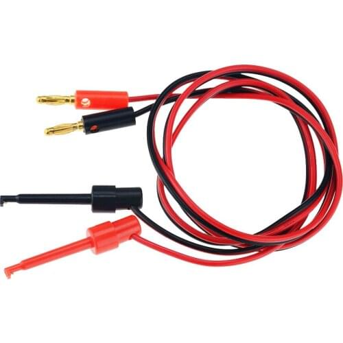1M Gold Plated 4mm Banana Plug To Large Test Hook Clip Lead Cable For Multimeter Test Lead Cable Equipment Connector