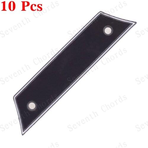 10 Pcs Pcs Plastic Black Long Trapezoid Bass Guitar Truss Rod Cover Plate - HA-2005