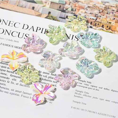 10Pcs Plate AB Colorful 3D Flower Flatback Resin Cabochon Scrapbook Phone Case Decoration DIY Hairpin Hair Jewelry Accessories