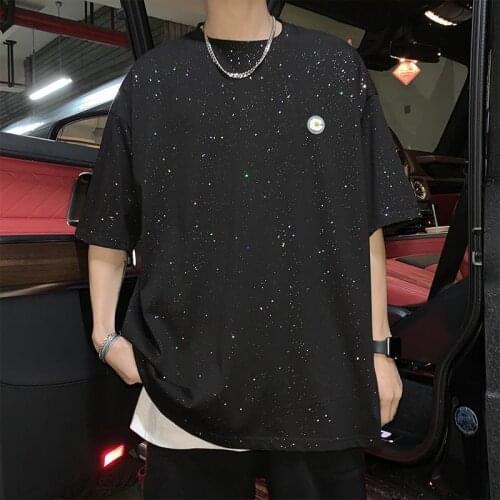 100% Cotton Black Harjuku Loose Tshirt Streetwear Men Autumn T-shirt Casual Male Japan Tops Funny Sunshine O-neck T Shirt Femme