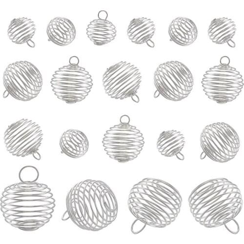 30pcs/set Iron Wire Round Cage Pendants jewelry making diy necklace bracelet accessories supplies F70