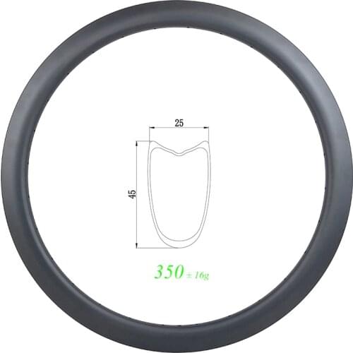 700c 45mm tubular road disc carbon rim U shape 25mm wide 20 24 28 32 36 Holes UD 3K 12K matte glossy disk brake NO braking track