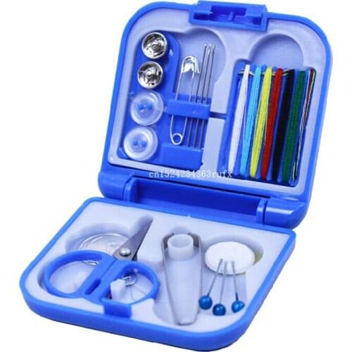 500Sets Mini Sewing Kit Thread Threader Needle Tape Measure Scissor Thimble Storage Box DIY Home Tools