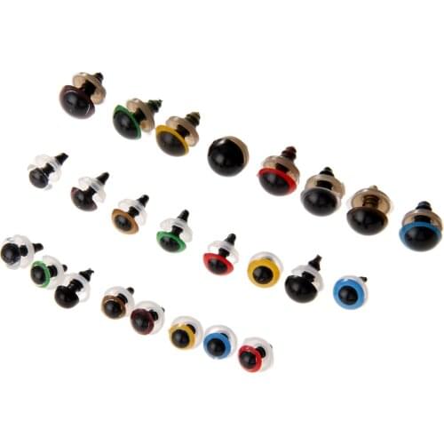 80 Sets Plastic Safety Eyes with Washers Handmade Craft DIY Accessories for Kid Puppet Doll Teddy Bear Plush Animal Toy with Box