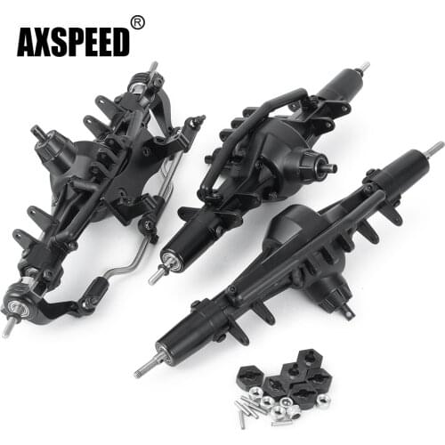 AXSPEED Complete Metal Front/Middle/Rear Axle for Axial SCX10 AX90021 1/10 RC Crawler Car Upgrade Parts