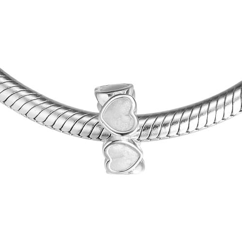 Fits Pandora Charms Bracelets 100% Sterling Silver Jewelry Abundance of Love Beads with Silver Enamel Free Shipping