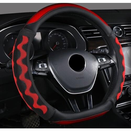 Steering Wheel Cover D Type Nonslip Funda Volante Coche Breathable Leather Cubre Volante Auto Car Assessoires Interior