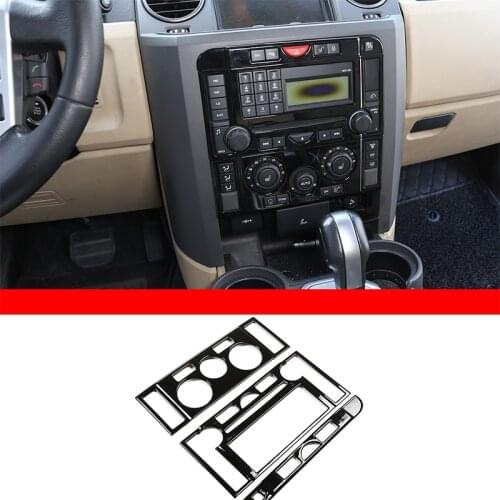 For Land Rover Discovery 3 2004-2009 Central control mode button decoration frame ABS black wood grain Car Accessories